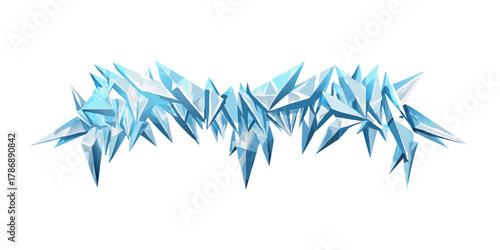 A captivating illustration of a jagged ice formation, , showcasing its sharp edges and crystalline structure in a visually striking design