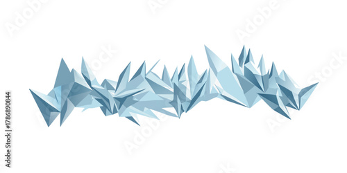 A captivating illustration of a jagged ice formation, , showcasing its sharp edges and crystalline structure in a visually striking design