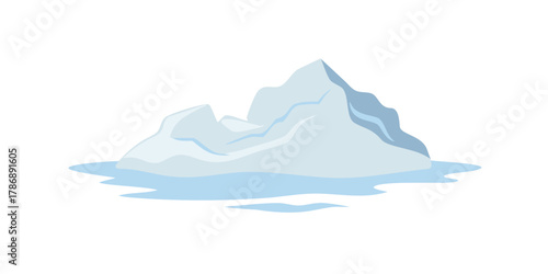 Iceberg floating in the water vector illustration of a large piece of freshwater ice that has broken off a glacier or ice shelf