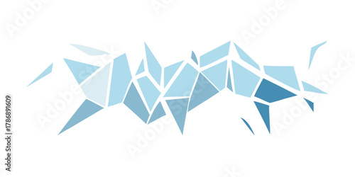 Geometric bull logo design featuring a modern, polygonal style with shades of blue, creating a dynamic and abstract representation of strength