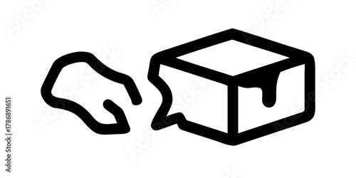 Illustration of a melting ice cube, symbolizing the effects of climate change and global warming on the polar ice caps
