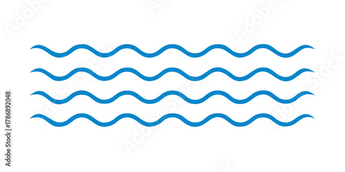 Seamless pattern of blue wavy lines abstract background with hand drawn waves design element for textile, fabric, wallpaper, wrapping paper