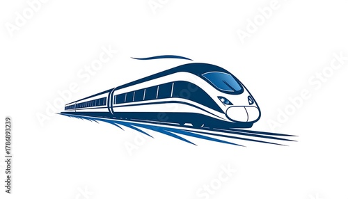 High-Speed Train Illustration - Modern Transportation and Railway Technology.