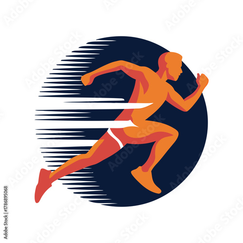Dynamic runner silhouette motion graphic