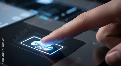 Fingerprint Scan Close-Up for Biometric Security
