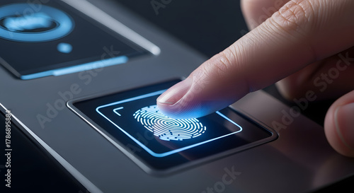 Fingerprint Scan Close-Up for Biometric Security