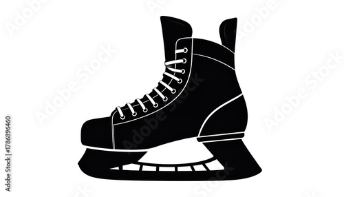 Ice Skate Silhouette - Winter Sport Equipment for Skating Rinks.