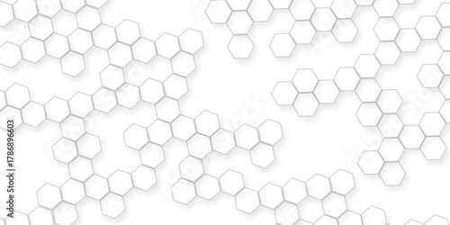 Abstract geometric background White surface with hexagonal, Simple abstract modern background in 3k resolution, mockup with gray podium scene concept, geometric hexagonal honeycomb polygon,