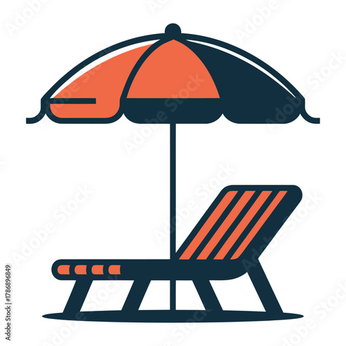 Beach chair and umbrella for relaxation