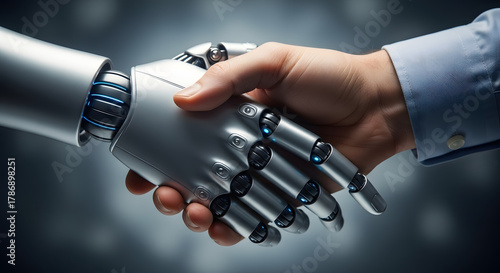 Human and Robot Handshake Close-Up