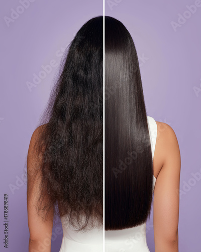 Comparison of hair care before and after