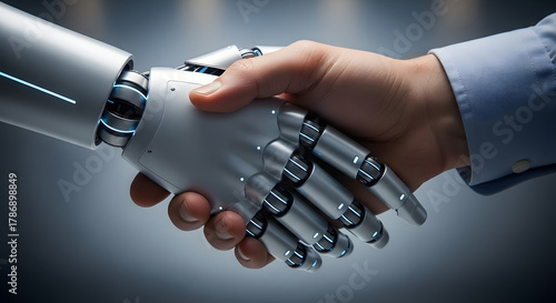 Human and Robot Handshake Close-Up