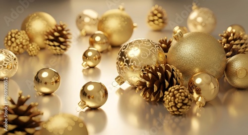 Luxury 3D Christmas Decoration Close-Up
