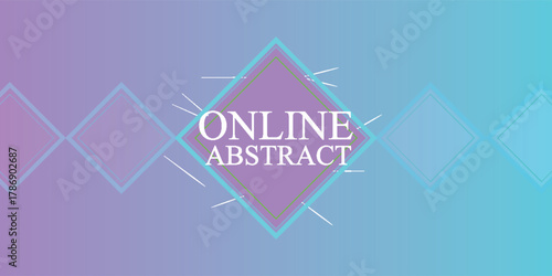 Abstract online landing page template. White text on a minimal gradient background with a neon light pattern. Design banners, posters, placards, and flyers for business conference announcements.