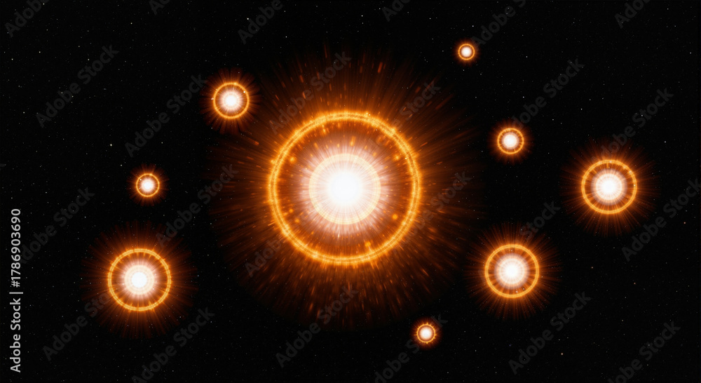 Obraz premium Energetic Starburst with Radiating Light Beams