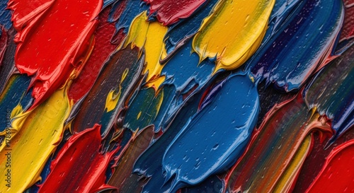 Vibrant Oil Paint Strokes Abstract Art Background.