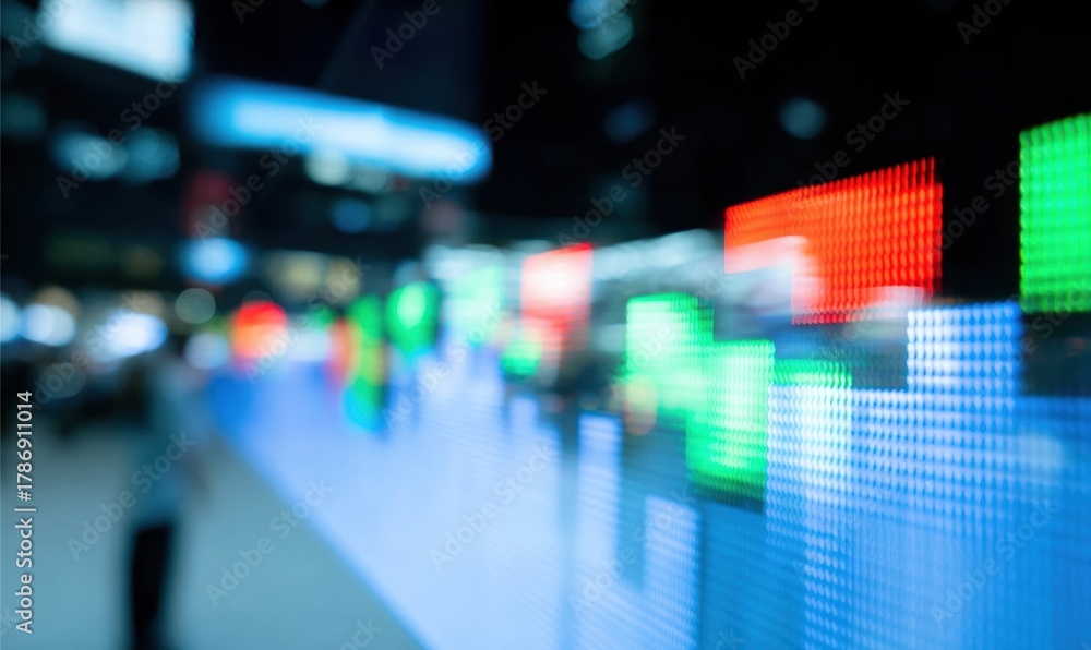 Fototapeta premium Dynamic Crypto Market Volatility Modern FinTech Workspace Visuals for Business Advertising and Digital Marketing Content