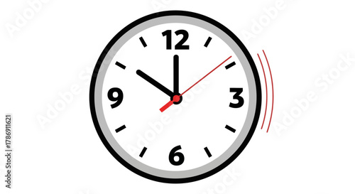 Analog wall clock icon with hands at ten o'clock and a ringing alarm effect, symbolizing a deadline or time management