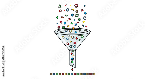 Abstract Illustration of Data Stream Filtering and Processing