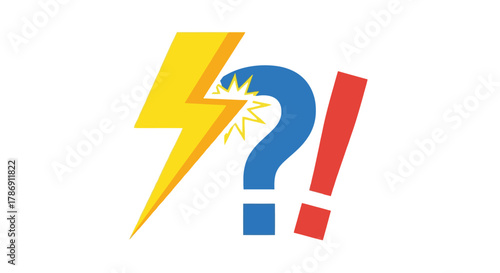 Concept of unexpected problem or solution with lightning