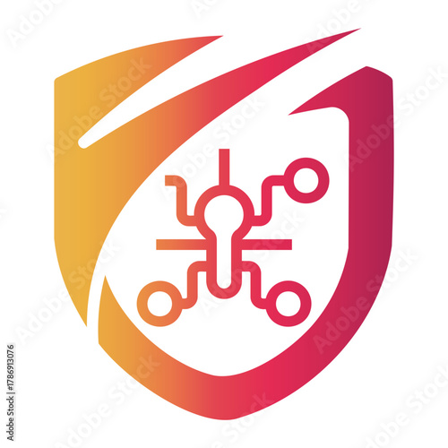 cyber threat Line Gradient Icon