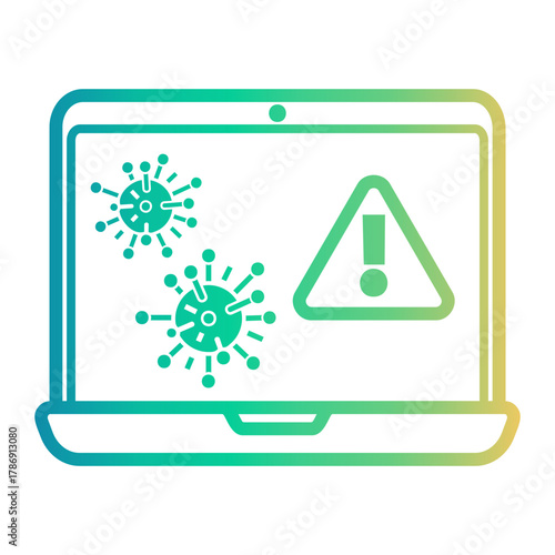 cyber threat Line Gradient Icon