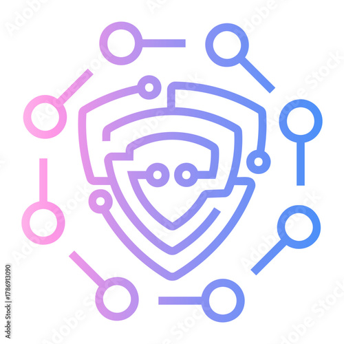 cyber threat Line Gradient Icon