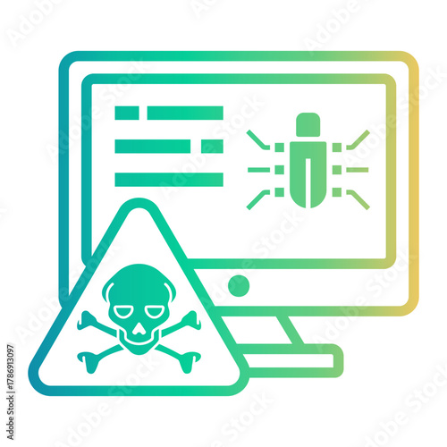 cyber threat Line Gradient Icon