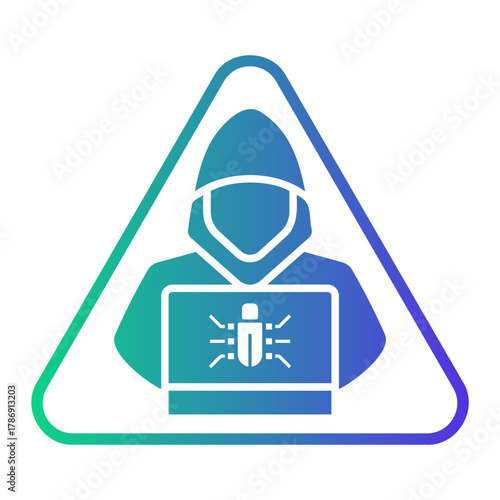 cyber threat Line Gradient Icon