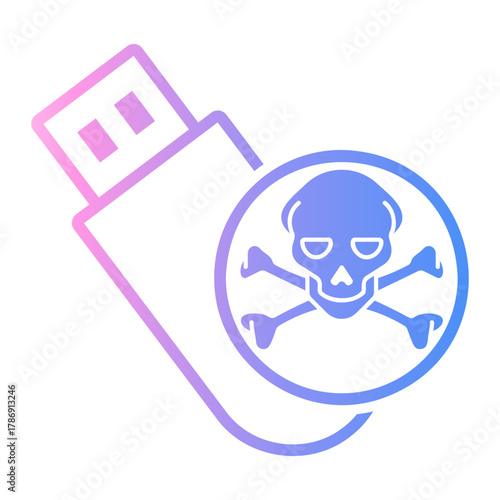 cyber threat Line Gradient Icon