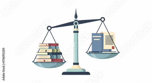 Conceptual illustration weighing the value of comprehensive learning through books against formal academic achievement and legal documentation on a balanced scale