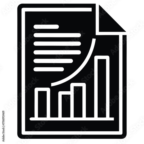 financial report icon vector on white background