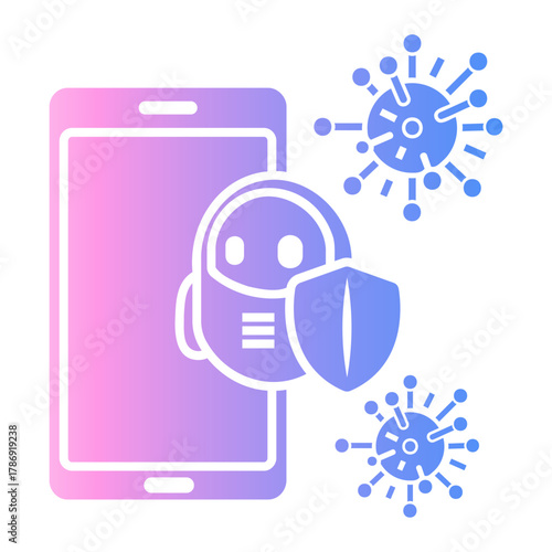 cyber threat Gradient icon