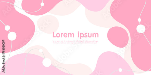 Minimalist hand drawn fluid organic shapes abstract background with wavy lines. pink pastel colors