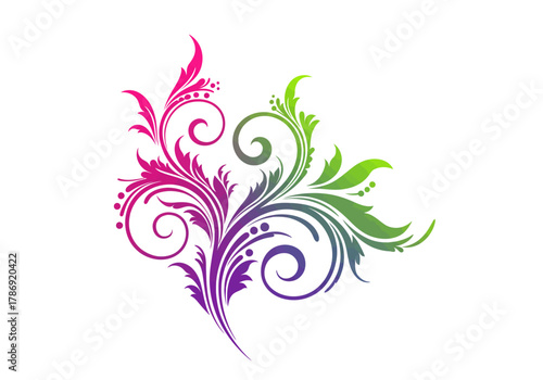 Vibrant Flourish An Abstract Floral Design with Gradient Colors and Swirling Elements