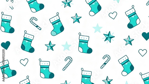 Christmas pattern with stockings and stars