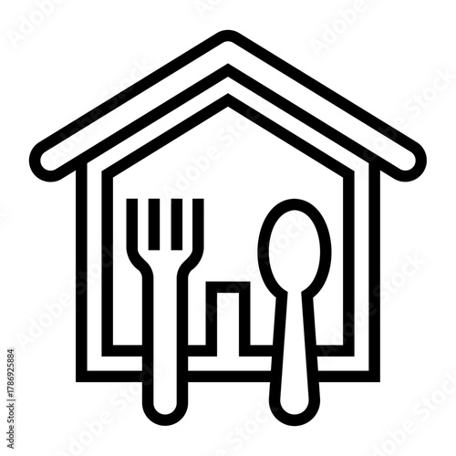 food courts Line Icon