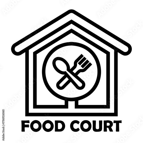 food courts Line Icon