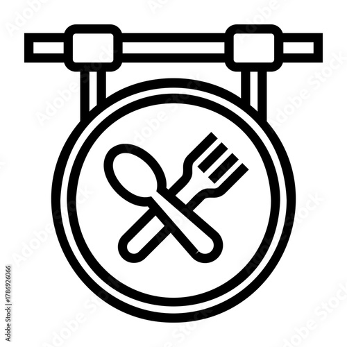 food courts Line Icon