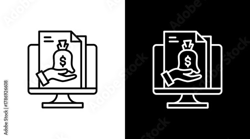 Income  White Icon Set Design