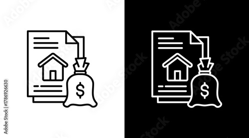 Mortgage  White Icon Set Design