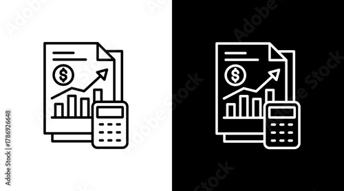 Accounting  White Icon Set Design