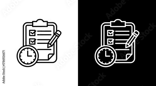 Project Deadline  White Icon Set Design