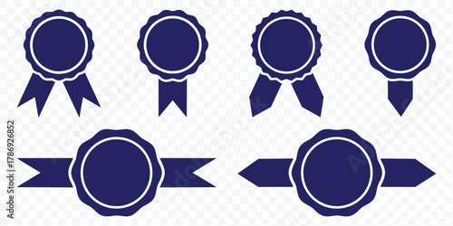 Approved or certified medal icon. Approval check symbol. Winning award, prize, medal or badge. Award medal icon set. Winner or victory badge medal. Contains approved, verified, certified. eps 10