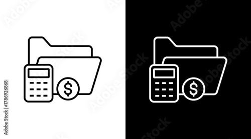 Organize  White Icon Set Design