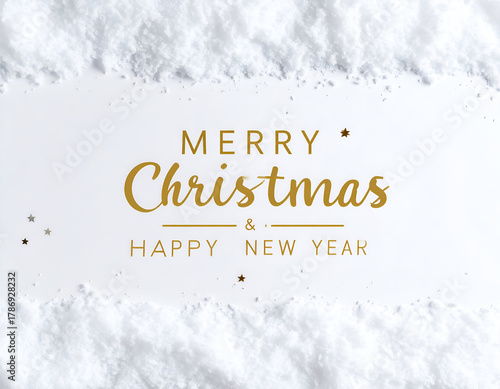 Festive Greetings A Merry Christmas and Happy New Year message surrounded by a snowy embrace, pure joy