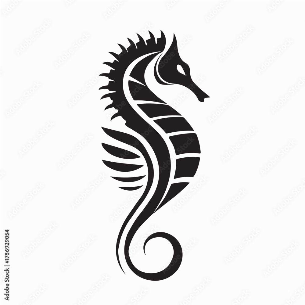 Naklejka premium Exotic Seahorse Simple Logo Vector isolated on white background