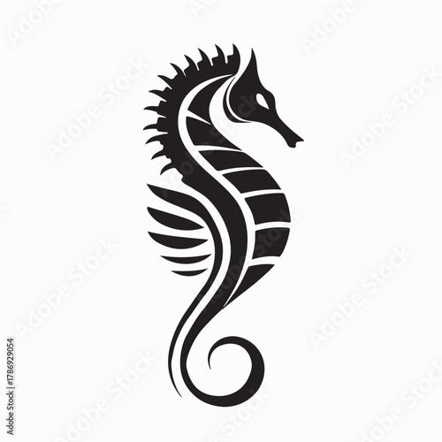 Exotic Seahorse Simple Logo Vector isolated on white background