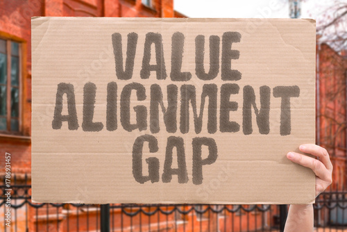 Obraz na plátně "Value Alignment Gap" Goals mismatch badly