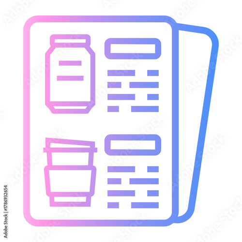 food courts Line Gradient Icon